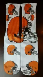 Custom Cleveland Browns Dry Fit socks NFL JOHNNY gamma laney oreo III IV V