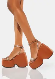 [Lemon Drop by Privileged] Brown Ramsey Platform Heels