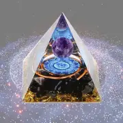 Orgone Pyramid Crystal Obsidian Amethyst Reiki Chakra Healing Energy Meditation