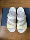 Dr Scholls Adelle Lite Slide Sandals Womens Yellow White Sustainable Comfy Sz 9