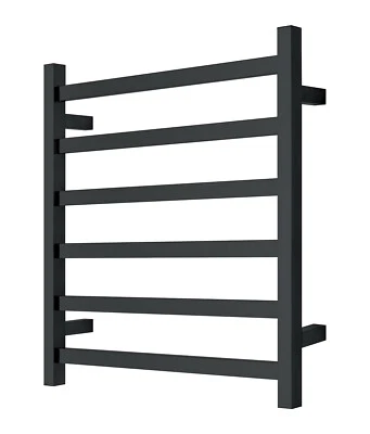Matte Black Heated Towel Rail rack Square AU standard 650*620mm wide 6 bar 2022