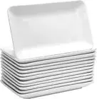 Crate & Barrel 9 x 11 1/4 Inch Rectangular Dinner Plate / Salad Trays Plater NEW