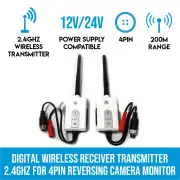 Digital Wireless Receiver Transmitter 2.4GHz for 4PIN Reversing Camera Monitor