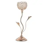 5X(Gold Crystal Candle Holder, for Table Centerpiece, L Y1H8)7059