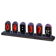 RGB Nixie Tube Clock LED Glows IPS Color Screen Gaming Desk Decor Gifts