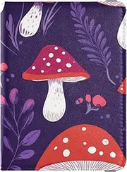 [Amooorous] Red Mushrooms Termitomyces Albuminosus Leather decorative Passport and Vaccine Card Wallet Combo Travel Documents Organizer Protector Passport Case Travel Documents Wallet Waterproof, red mushrooms