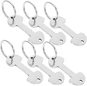 6Pcs Shopping Trolley Token Keychain Holders Grocery Cart Remover Key Rings Compact Elegant Key Fob Accessories for Easy Use