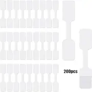 Blank Jewelry Price Tags - 200 Self-Adhesive White Stickers for Necklace, Earring, Bracelet, Ring, Clothing Display - Rectangle Labels for Repair and Identification
