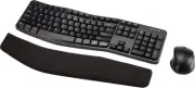 Amazon Basics Ergonomic Keyboard and Mouse Combo, Wireless, Black