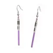 Mace Windu (Star Wars) Purple Lightsaber Drop Earrings