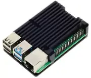 ALUMINIUM HEATSINK CASE FOR PI 4, BLACK, ENCLOSURES & 19" CABINET R FOR PIMORONI