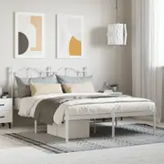 Bed Frame with Headboard Bed Base with Storage Mattress Base Metal vidaXL