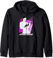 [STAR WARS] Princess Leia Retro Blaster Poster Zip Hoodie