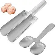 Meatball Maker Stainless Steel Meatball Mold Non-Stick Meat Baller Maker Creative Kitchen Triple Meatball Maker Tool with Cutting Spade Manual Meat Baller DIY Meatball Making Set