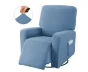 Toscano Recliner Stretch Sofa Slipcover Sofa Cover 4-Pieces Furniture Protector Couch Soft-Light Blue