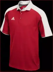 ADIDAS Climalite women coaches polo power AR4464 1850W red white L MSRP $60