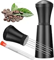WDT Tool,Espresso Distribution Tool,7 Needles 0.35mmEspresso Coffee Stirrer,Coffee Distribution Tool with 7Extra Needles for Espresso Stirrer Replacement,Aluminum Alloy Handle with Stand
