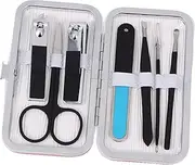 FOYTOKI Groom Your Nails and Eyebrows 7PC Nail Clippers Set Includes Scissors File Ear Pick Portable for Travel