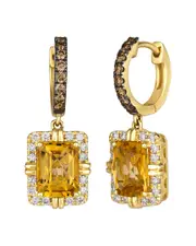 Le Vian Cinnamon Citrine 14K 3.17 ct. tw. Diamond & Citrine Dangle Earrings