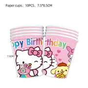 10PC Hello Kitty Cups Party Supplies Birthday Decorations
