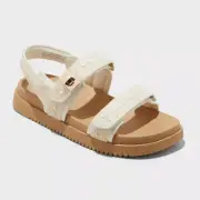 Women's Jonie Footbed Sandals - A New Day Ivory 12: Open Toe,