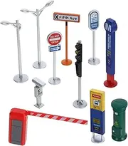 WOONEKY 1 Set Miniature Traffic Sign Simulation Model with Road Mat Educational for Traffic Knowledge Learning and Safety Rules