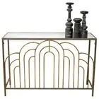 Willow & Silk 120cm Metal Mirror-Top Console/Hallway Home/Indoor Table/Furniture