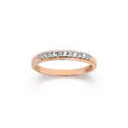 9ct Rose Gold Diamond Band
