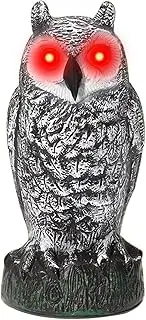 Owl Statue | Owl to Keep Birds Away | Anti-Fading Horned Owl Decoy, Owl Statue Scare Birds Away for Garden Yard Outdoor Zalhin