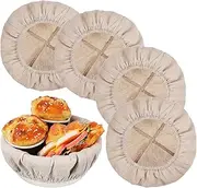 Alipis Round Proofing Basket Cloth Liner, 4pcs Bread Banneton Sourdough Basket Cloth Dough Baking Cloth Covers for Kitchen Baking Bread Supplies
