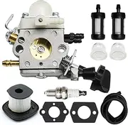 [JUUDDENPARTS] 4241 120 0606 Carburettor Carb Air Filter Fuel Filter Kit, Replacement for Stihl Leaf Blower Carb BG86 BG86CE BG86CEZ BG86Z SH86 SH86C, Replacement for ZAMA C1M-S261 C1M-S261B Engine