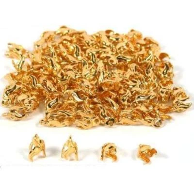 100 Gold Plated Bead Caps Necklace Chain Bail Pendant