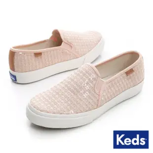 Keds 粉嫩玩色系列之風車亮片休閒便鞋-蜜桃粉女鞋