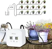 Automatic Drip Irrigation Kit with USB, Houseplants Self Watering System with 30-Day Programmable Timer and 5V USB Charging Cable, for 15 Potted Plants