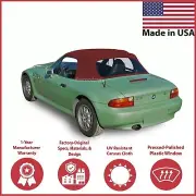 Fits BMW Z3 1996-02 Convertible Soft Top & Plastic Window Burgundy Canvas Cloth
