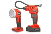 TOPEX 20V Cordless Combo Kit Tyre Inflator w/Lightweight LED Torch Skin Only without Battery