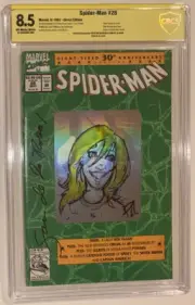 Marvel Spiderman #26 Holofoil Remarked 2 x Signed CBCS 8.5 Not CGC Comic