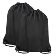 PCS Drawstring Bags Bulk, String Backpack for Men Women, Cinch Bag Draw 2 Black