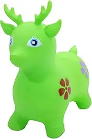 Bouncy Deer Inflatable Cartoon Animal for Bouncing with Stable Legs for Indoor and Outdoor Play Develops Balance and Coordination Skills