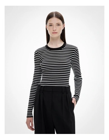 [Witchery] Crew Rib Long Sleeve Knit Jumper in Black
