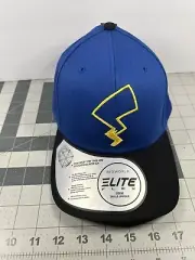 NEW w/ Tags Pikachu Tail Snapback Brimmed Hat Blue Pokemon Elite Flex Bioworld