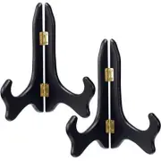 2 Pack 10 Inch Wooden Display Stand Plate Holder Picture Frame Stand Easels