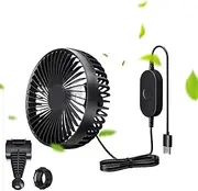 Car Fan - 3-Speed Portable Fan For Car | Quiet And Powerful Blower, Adjustable Air Circulation For Truck RV Camping Automobile Home