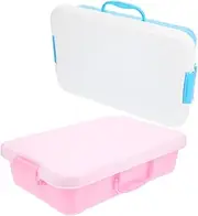 CAXUSD 2pcs Portable Handheld Sand Tray Storage Box for Indoor Sandbox with Lid Versatile Sand Case for Classroom Playtime Design Lightweight and Easy to Carry