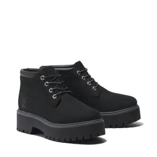 【Timberland】女款黑色 Stone Street 中筒厚底防水靴(A5REN015)