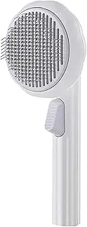 Shaped Pet Self-Cleaning Comb | Dog Cat Hair Remover | Shedding Grooming Tool(White)