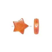 200 Pearlized Orange Acrylic Double Sided 13x13mm Flat Star Beads *