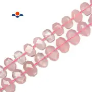 Rose Quartz Rectangle Slice Faceted Octagon Beads Approx 15x20mm 15.5'' Strand