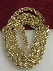 18 Inches 10kt Yellow Gold Rope Chain Lobster Lock ( Not Scrap ) 4mm