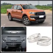 2*Silver Aluminum Volume CD Switch Knob Ring Trim For Ford Ranger 15-18